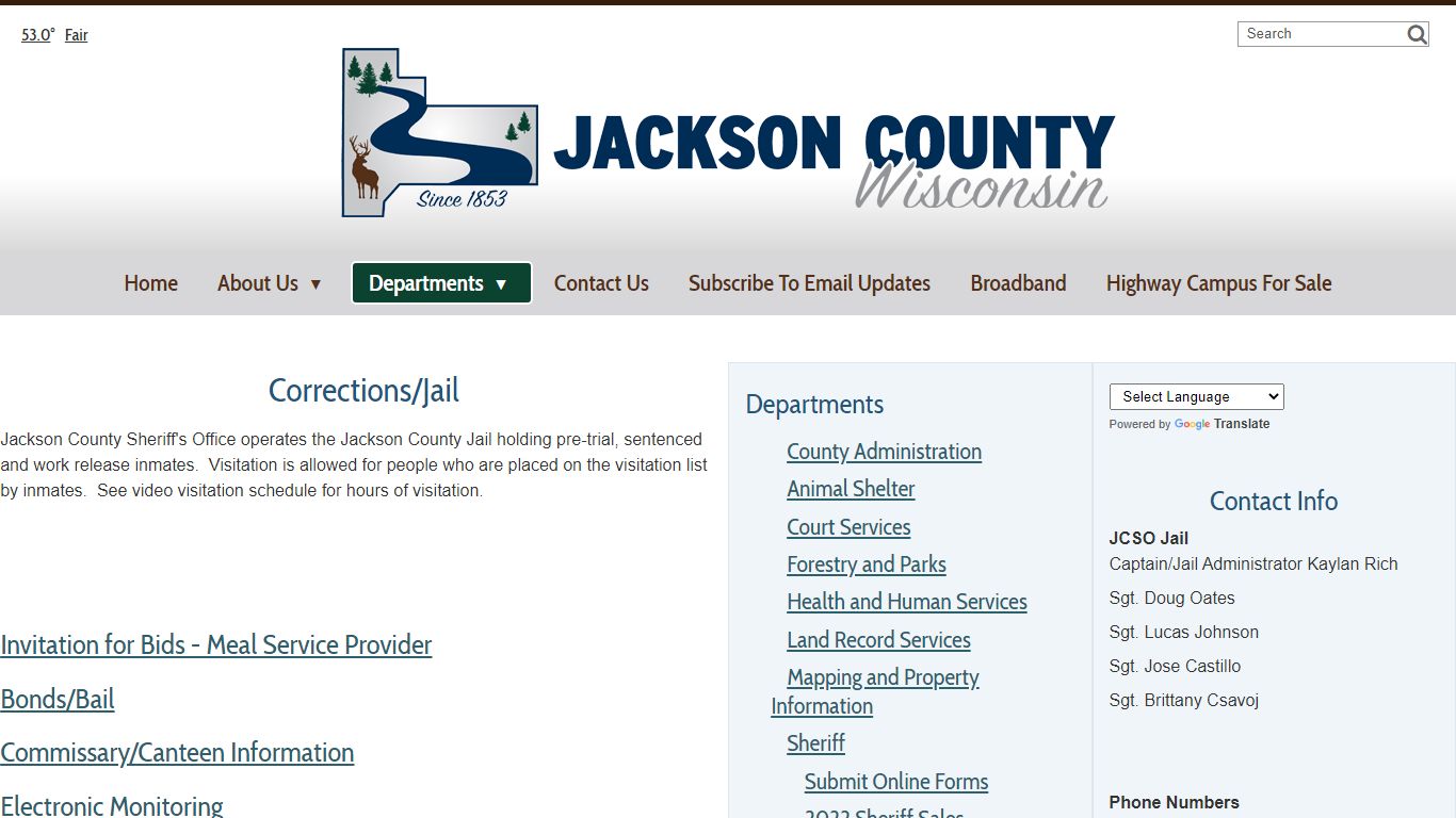 Corrections/Jail - Jackson County, WI