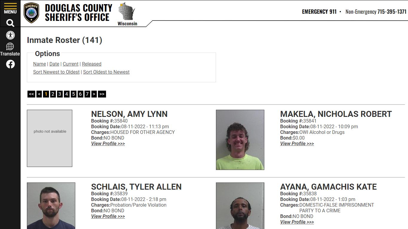 Inmate Roster - Douglas County Sheriff WI